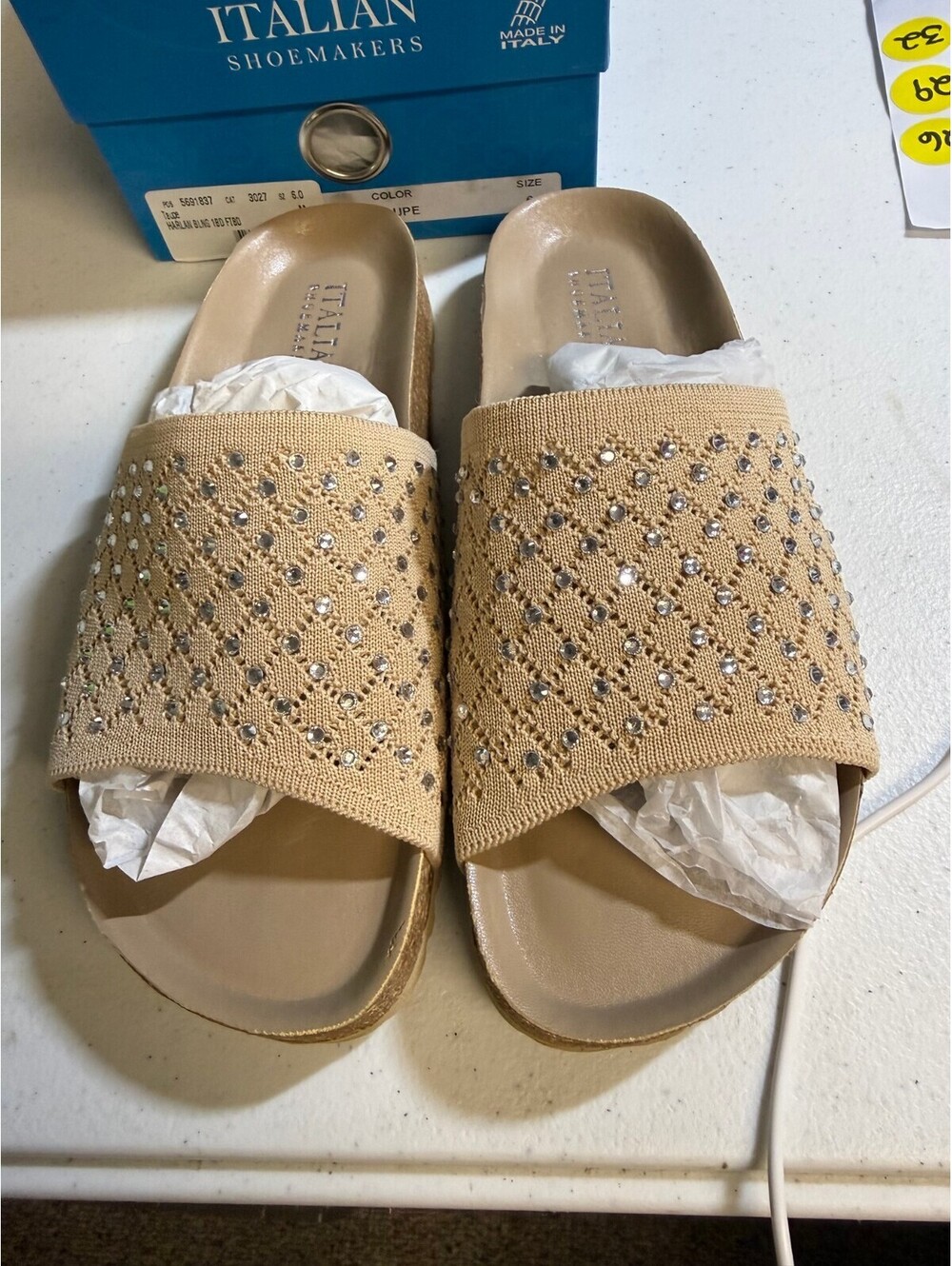 Italian Shoemakers Taupe Slide Sandals Size 6